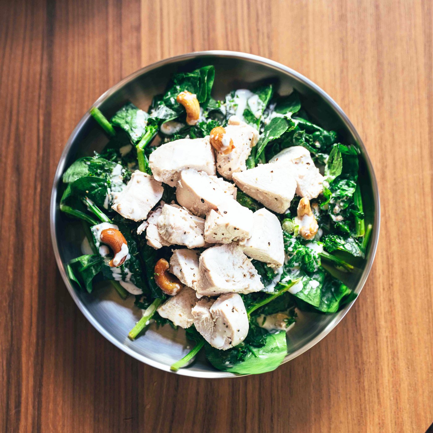 Cashew Chicken Caesar Salad from VINE Food Club, chef-made meal prep in Belfast