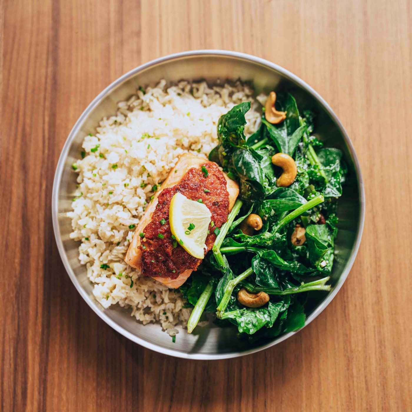 Romesco Salmon Bowl from VINE Food Club, chef-made meal prep in Belfast